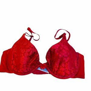 #4605 MAIDEN FORM Red Lace Lightly Padded TShirt Bra SIZE 36C
